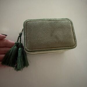 Sezane Olive Velvet jewelry case - Brand new / never used